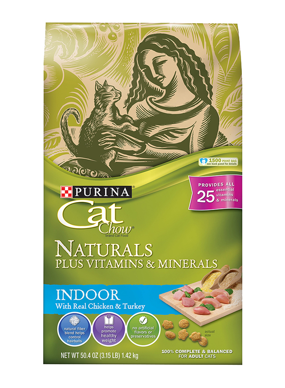 Purina Cat Chow Naturals Plus Vitamins & Minerals Indoor with Real Chicken & Turkey Dry Food, 1.42 Kg
Purina Cat Chow Naturals Plus Vitamins & Minerals Indoor with Real Chicken & Turkey Dry Food, 1.42 Kg