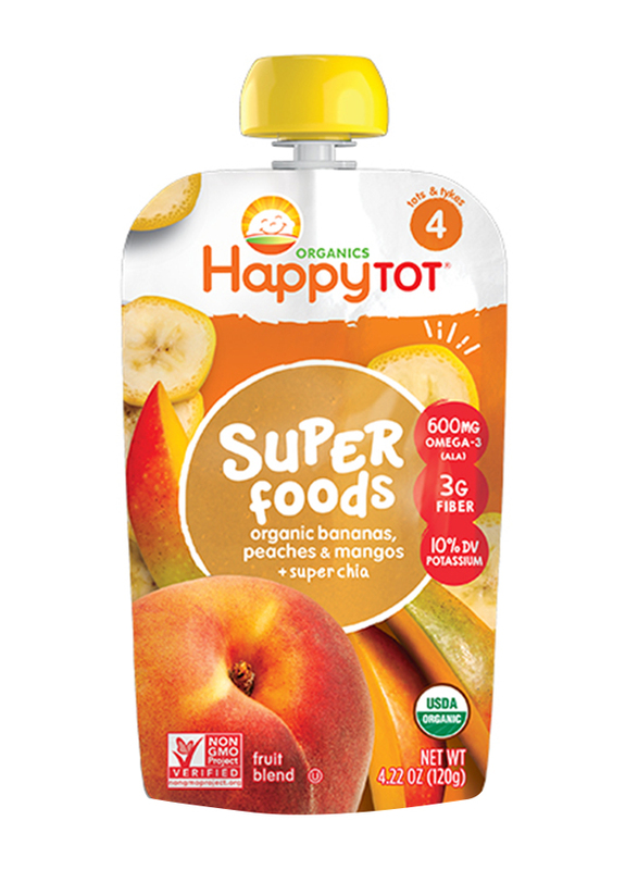 Happytot Happy Tot Organics Happy Family Bananas, Peaches & Mangos Super Foods, Stage 4, 120g
Happytot Happy Tot Organics Happy Family Bananas, Peaches & Mangos Super Foods, Stage 4, 120g
