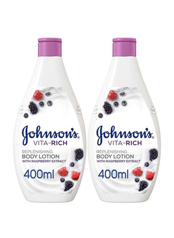 Johnson's Vita-Rich Replenishing Body Lotion with Raspberry Etxact, 400ml, 2 Pieces
Johnson's Vita-Rich Replenishing Body Lotion with Raspberry Etxact, 400ml, 2 Pieces
