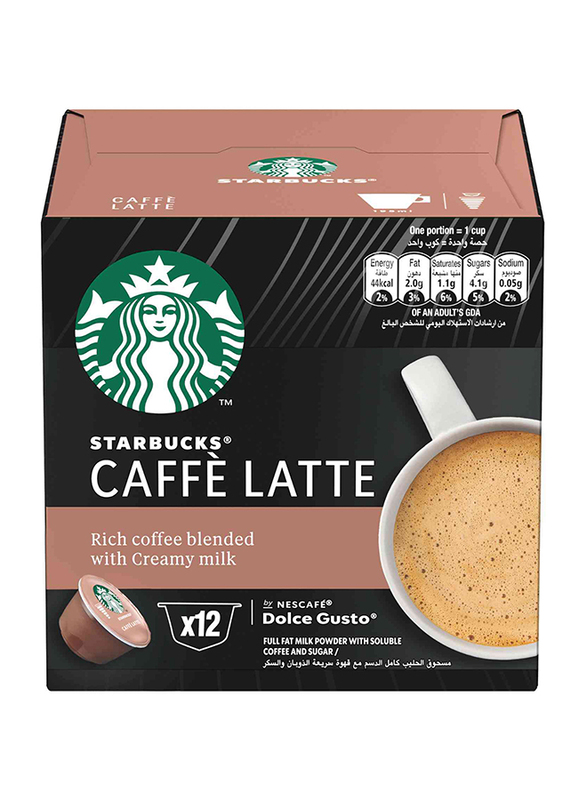 Starbucks Caffe Latte Coffee Capsules for Nescafe Dolce Gusto, 12 Capsules x 121.2g
Starbucks Caffe Latte Coffee Capsules for Nescafe Dolce Gusto, 12 Capsules x 121.2g