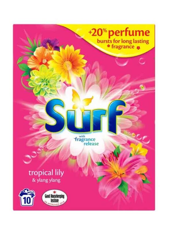 Surf with Fragrance Release Laundry Detergent Powder with Tropical Lilly & Ylang Ylang Fragrance, 650g
Surf with Fragrance Release Laundry Detergent Powder with Tropical Lilly & Ylang Ylang Fragrance, 650g
