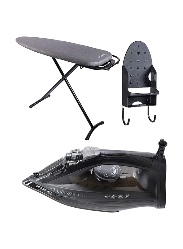Roomwell Ironing Board with Retract Iron Rest & Heat Resistant Xpress Steam Plus Iron, JG-8N8W-CBIS, Charcoal Grey
Roomwell Ironing Board with Retract Iron Rest & Heat Resistant Xpress Steam Plus Iron, JG-8N8W-CBIS, Charcoal Grey