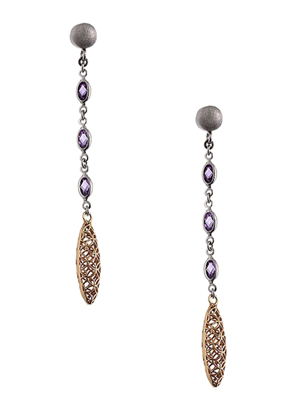 Equss Sterling Silver Drop & Dangle Earrings for Women with Purple Crystal Stone, Gold/Silver/Purple
Equss Sterling Silver Drop & Dangle Earrings for Women with Purple Crystal Stone, Gold/Silver/Purple