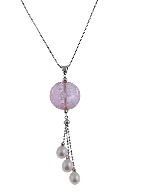 Equss Sterling Silver Earrings and Necklace Set for Women with Pink Crystal Stone and White Pearl Pendant, Pink
Equss Sterling Silver Earrings and Necklace Set for Women with Pink Crystal Stone and White Pearl Pendant, Pink