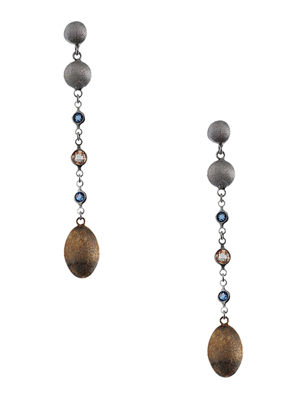 Equss Sterling Silver Drop & Dangle Earrings for Women with Blue/Brown Crystal Stone, Grey/Bronze
Equss Sterling Silver Drop & Dangle Earrings for Women with Blue/Brown Crystal Stone, Grey/Bronze