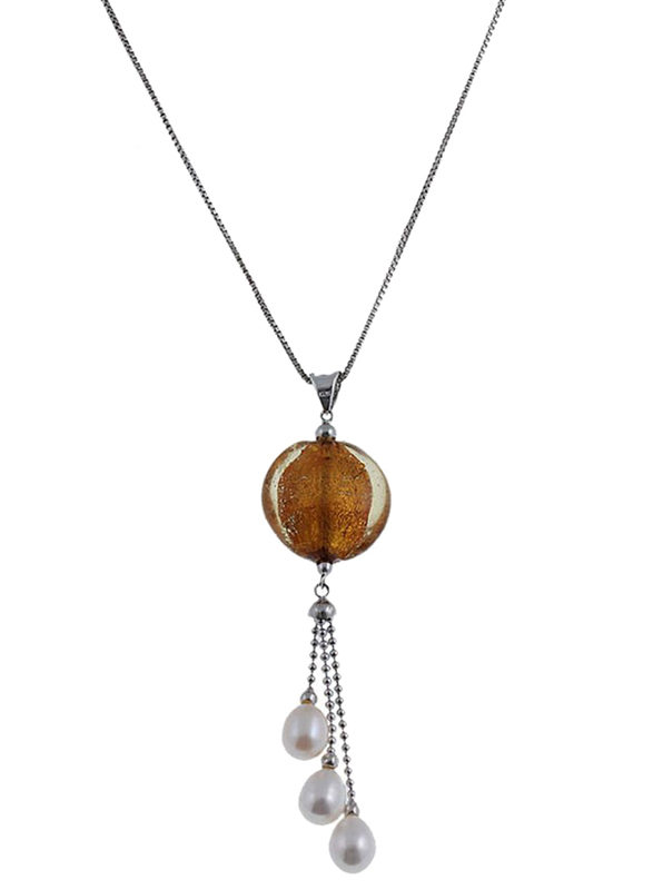 Equss Sterling Silver Earrings and Necklace Set for Women with Brown Crystal Stone and White Pearl Pendant, Brown
Equss Sterling Silver Earrings and Necklace Set for Women with Brown Crystal Stone and White Pearl Pendant, Brown