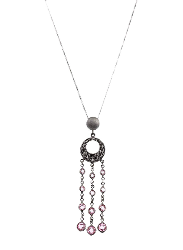 Equss Sterling Silver Necklace for Women with Pink Crystal Stone Pendant, Pink
Equss Sterling Silver Necklace for Women with Pink Crystal Stone Pendant, Pink