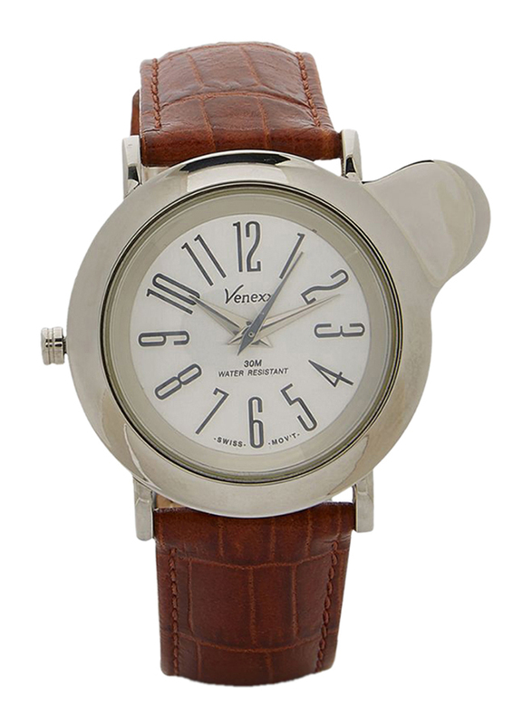 Venexx Analog Unisex Watch with Leather Band, Water Resistant, PW5.2+ST15, Brown-White
Venexx Analog Unisex Watch with Leather Band, Water Resistant, PW5.2+ST15, Brown-White