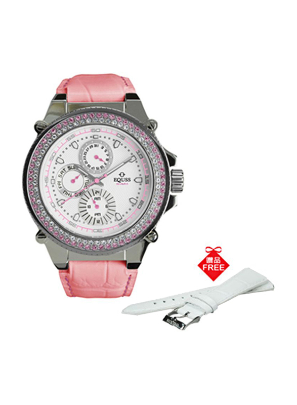 Equss Riviera Analog Watch for Women with Leather Band, Water Resistant and Chronograph, EQS6090042TWXCYPI, Pink-White
Equss Riviera Analog Watch for Women with Leather Band, Water Resistant and Chronograph, EQS6090042TWXCYPI, Pink-White