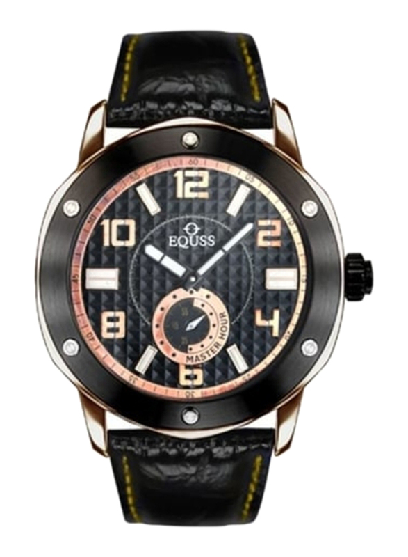 Equss Master Hour Analog Watch for Men with Leather Band, Water Resistant, EQS6090044TWRGD, Black
Equss Master Hour Analog Watch for Men with Leather Band, Water Resistant, EQS6090044TWRGD, Black