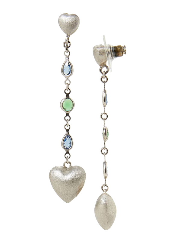 Equss Sterling Silver Heart Shape Drop & Dangle Earrings for Women with Blue/Green Crystal Stone, Silver
Equss Sterling Silver Heart Shape Drop & Dangle Earrings for Women with Blue/Green Crystal Stone, Silver