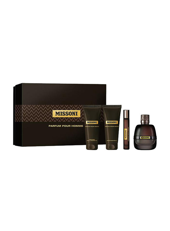 Missoni 4-Piece Gift Set for Men, 100ml Missoni EDP Perfume, 100ml After Shave Blam, 100ml Bath & Shower Gel, 10ml EDP Perfume
Missoni 4-Piece Gift Set for Men, 100ml Missoni EDP Perfume, 100ml After Shave Blam, 100ml Bath & Shower Gel, 10ml EDP Perfume