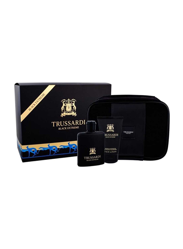 Trussardi 3-Piece Black Extreme Gift Set for Men with Pouch, 100ml EDT Perfume Spray, 100ml Shower Gel
Trussardi 3-Piece Black Extreme Gift Set for Men with Pouch, 100ml EDT Perfume Spray, 100ml Shower Gel