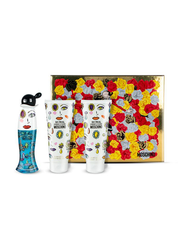 Moschino 3-Pieces So Real Cheap & Chic Gift Set for Women, 50ml EDT Perfume, 50ml Shower Gel, 50ml Body Lotion
Moschino 3-Pieces So Real Cheap & Chic Gift Set for Women, 50ml EDT Perfume, 50ml Shower Gel, 50ml Body Lotion
