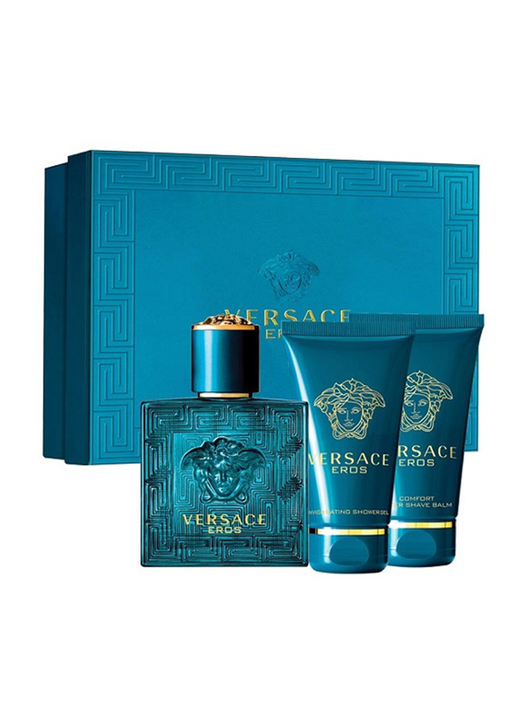 Versace 3-Piece Eros Gift Set for Men, 50ml EDT Perfume, 50ml Shower Gel, 50ml After Shave Balm
Versace 3-Piece Eros Gift Set for Men, 50ml EDT Perfume, 50ml Shower Gel, 50ml After Shave Balm
