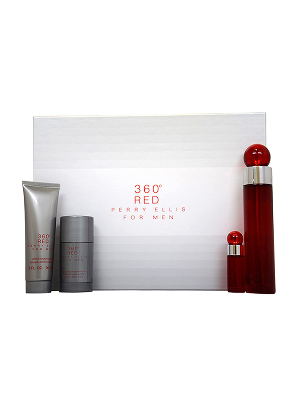 Perry Ellis 4-Piece 360° Red Gift Set for Men, 100ml EDT Perfume, 7.5ml Mini Spray, 90ml After Shave Blam, 50ml Shower Gel
Perry Ellis 4-Piece 360° Red Gift Set for Men, 100ml EDT Perfume, 7.5ml Mini Spray, 90ml After Shave Blam, 50ml Shower Gel