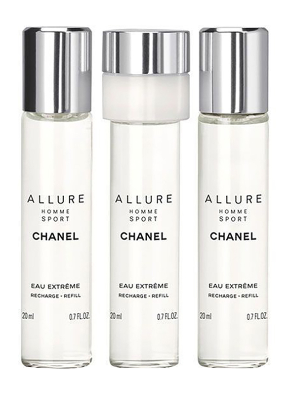 Chanel 3-Piece Allure Sport Eau Extreme Perfume Travel Spray Set for Men, 3 x 20ml EDP Perfume Refills
Chanel 3-Piece Allure Sport Eau Extreme Perfume Travel Spray Set for Men, 3 x 20ml EDP Perfume Refills