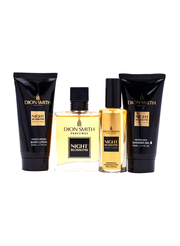 Dion Smith 4-Piece Night Blossoms Limited Edition Gift Set for Men, 50ml EDP Perfume, 50ml Fragrance Mist, 50ml Shower Gel, 50ml Body Lotion
Dion Smith 4-Piece Night Blossoms Limited Edition Gift Set for Men, 50ml EDP Perfume, 50ml Fragrance Mist, 50ml Shower Gel, 50ml Body Lotion