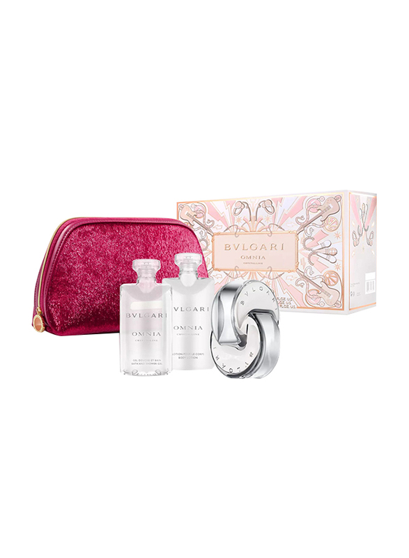 Bvlgari 4-Piece Omnia Crystalline Gift Set for Women, 65ml EDT Perfume, 75ml Scented Body Lotion, 75ml Shower Gel, Bag
Bvlgari 4-Piece Omnia Crystalline Gift Set for Women, 65ml EDT Perfume, 75ml Scented Body Lotion, 75ml Shower Gel, Bag