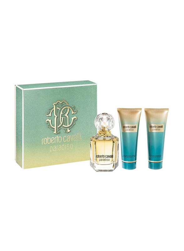 Roberto Cavalli 3-Piece Paradiso Gift Set for Women, 75ml EDP Perfume, 75ml Body Lotion, 75ml Shower Gel
Roberto Cavalli 3-Piece Paradiso Gift Set for Women, 75ml EDP Perfume, 75ml Body Lotion, 75ml Shower Gel