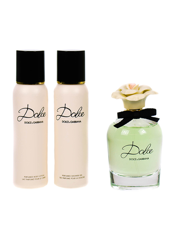 Dolce & Gabbana 3-Piece Dolce Gift Set for Women, 75ml EDP Perfume, 100ml Body Lotion, 100ml Shower Gel
Dolce & Gabbana 3-Piece Dolce Gift Set for Women, 75ml EDP Perfume, 100ml Body Lotion, 100ml Shower Gel