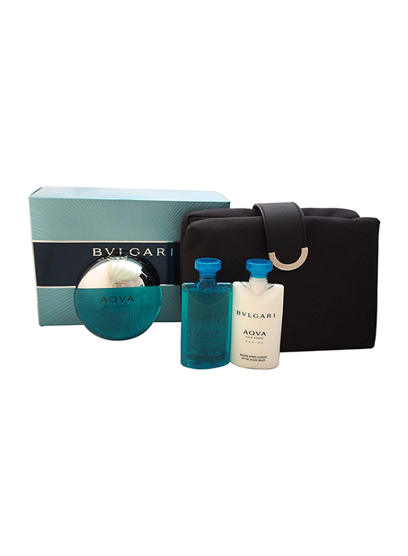 Bvlgari 4-Piece Aqva Pour Homme Marine Gift Set for Men, 100ml EDT Perfume, 75ml Shower Gel, 75ml After Shave Balm, Pouch
Bvlgari 4-Piece Aqva Pour Homme Marine Gift Set for Men, 100ml EDT Perfume, 75ml Shower Gel, 75ml After Shave Balm, Pouch