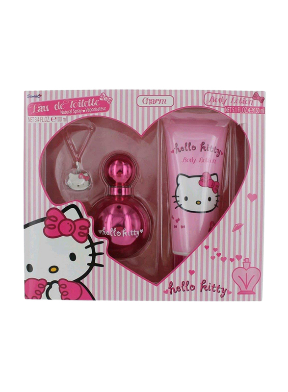 Hello Kitty 3-Piece Pink Gift Set for Girl, 100ml EDT Perfume, 150ml Body Lotion, Charm
Hello Kitty 3-Piece Pink Gift Set for Girl, 100ml EDT Perfume, 150ml Body Lotion, Charm