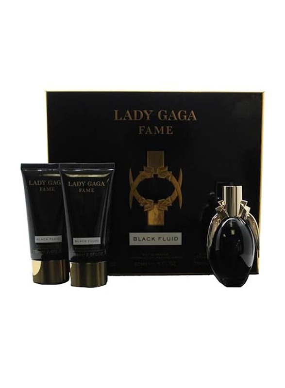 Lady Gaga 3-Piece Fame Black Fluid Gift Set for Women, 50ml EDP Perfume, 75ml Shower Gel, 75ml Body Lotion
Lady Gaga 3-Piece Fame Black Fluid Gift Set for Women, 50ml EDP Perfume, 75ml Shower Gel, 75ml Body Lotion
