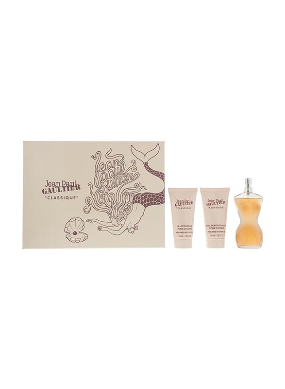 Jean Paul Gaultier 3-Piece Classique Gift Set for Women, 50ml EDT Perfume, 50ml Shower Gel, 50ml Body Lotion
Jean Paul Gaultier 3-Piece Classique Gift Set for Women, 50ml EDT Perfume, 50ml Shower Gel, 50ml Body Lotion
