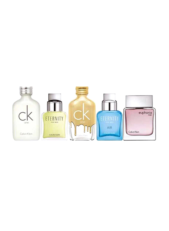 Calvin Klein 5-Piece Perfume Set for Men, Ck One 10ml EDT Perfume, Ck One Gold 10ml EDT Perfume, Eterny Air 10ml EDT Perfume, Euphoria 10ml EDT Perfume, Eterny 10ml EDT Perfume
Calvin Klein 5-Piece Perfume Set for Men, Ck One 10ml EDT Perfume, Ck One Gold 10ml EDT Perfume, Eterny Air 10ml EDT Perfume, Euphoria 10ml EDT Perfume, Eterny 10ml EDT Perfume