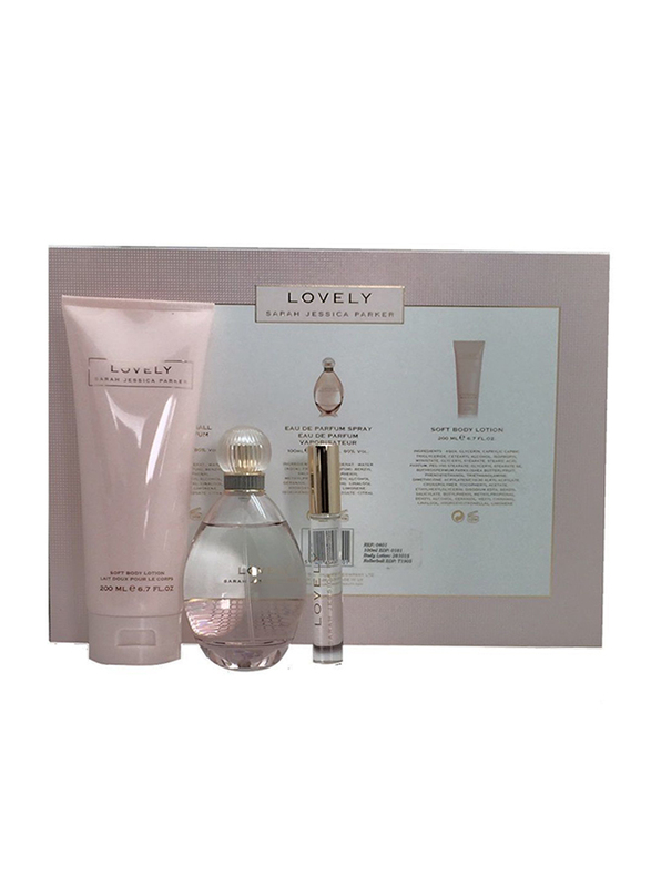 Sarah Jessica Parker 3-Piece Lovely Gift Set for Women, 100ml EDP Perfume, 200ml Body Lotion, 10ml Roller Ball
Sarah Jessica Parker 3-Piece Lovely Gift Set for Women, 100ml EDP Perfume, 200ml Body Lotion, 10ml Roller Ball