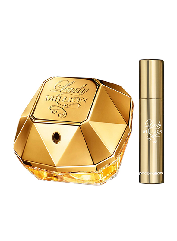 Paco Rabanne 2-Piece Lady Million Gift Set for Women, 80ml EDP Perfume, 10ml Travel Spray
Paco Rabanne 2-Piece Lady Million Gift Set for Women, 80ml EDP Perfume, 10ml Travel Spray