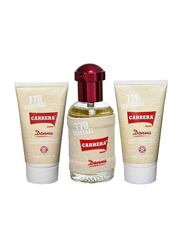 Carrera 3-Piece Donna Original 770 Gift Set for Women, 75ml EDP Perfume, 50ml Shower Gel, 50ml Body Lotion
Carrera 3-Piece Donna Original 770 Gift Set for Women, 75ml EDP Perfume, 50ml Shower Gel, 50ml Body Lotion