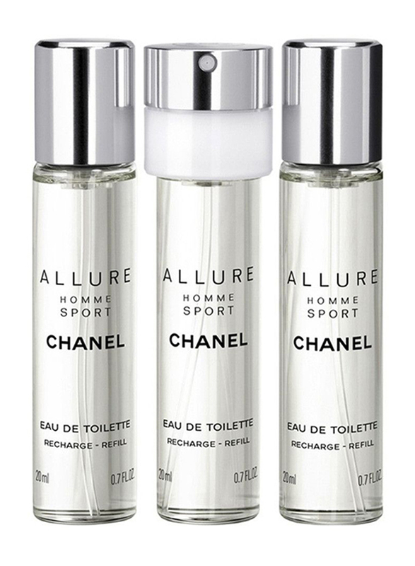 Chanel 3-Piece Allure Sport Travel Spray Refill Set for Men, 3 x 20ml EDT Perfume Refills
Chanel 3-Piece Allure Sport Travel Spray Refill Set for Men, 3 x 20ml EDT Perfume Refills