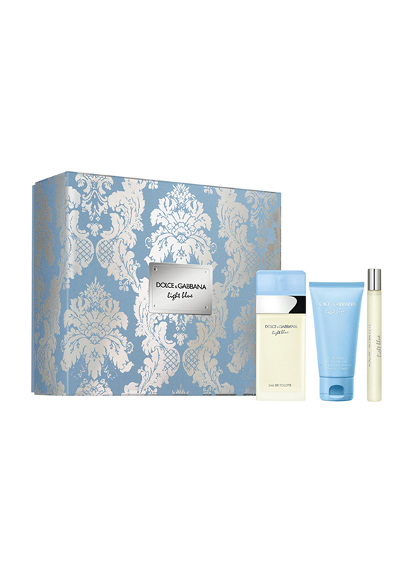 Dolce & Gabbana 3-Piece Light Blue Gift Set for Women 100ml EDT Perfume, Body Cream 50ml EDT Perfume, Miniture 10 ml
Dolce & Gabbana 3-Piece Light Blue Gift Set for Women 100ml EDT Perfume, Body Cream 50ml EDT Perfume, Miniture 10 ml