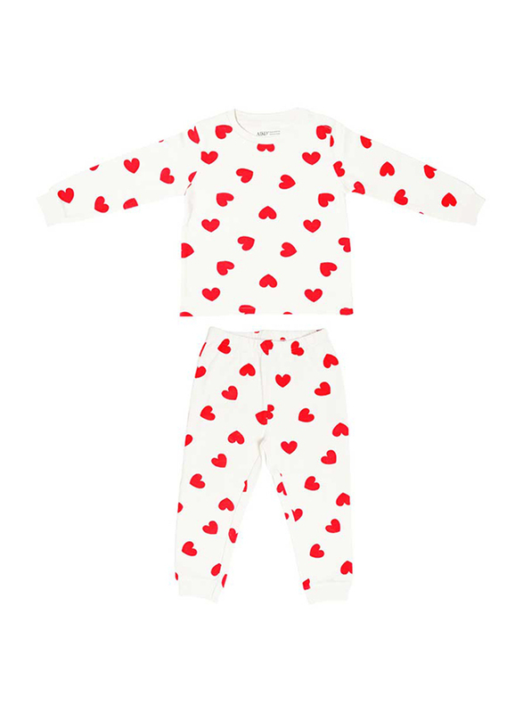 Aiko FL9 Cotton Red Heart Print Long Girls Two Piece Pyjama Set, 6-12 Months, Cream/Red
Aiko FL9 Cotton Red Heart Print Long Girls Two Piece Pyjama Set, 6-12 Months, Cream/Red