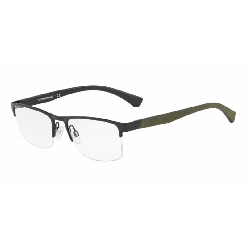 Emporio Armani Half-Rim Square Matte Black/Green Eyeglasses Frame for Men, Clear Lens, EA1094 3001, 54/19/142
Emporio Armani Half-Rim Square Matte Black/Green Eyeglasses Frame for Men, Clear Lens, EA1094 3001, 54/19/142