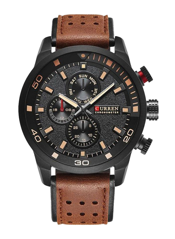 Curren Analog Watch for Men with Leather Band, Water Resistant, WT-CU-8250-B, Brown-Black
Curren Analog Watch for Men with Leather Band, Water Resistant, WT-CU-8250-B, Brown-Black