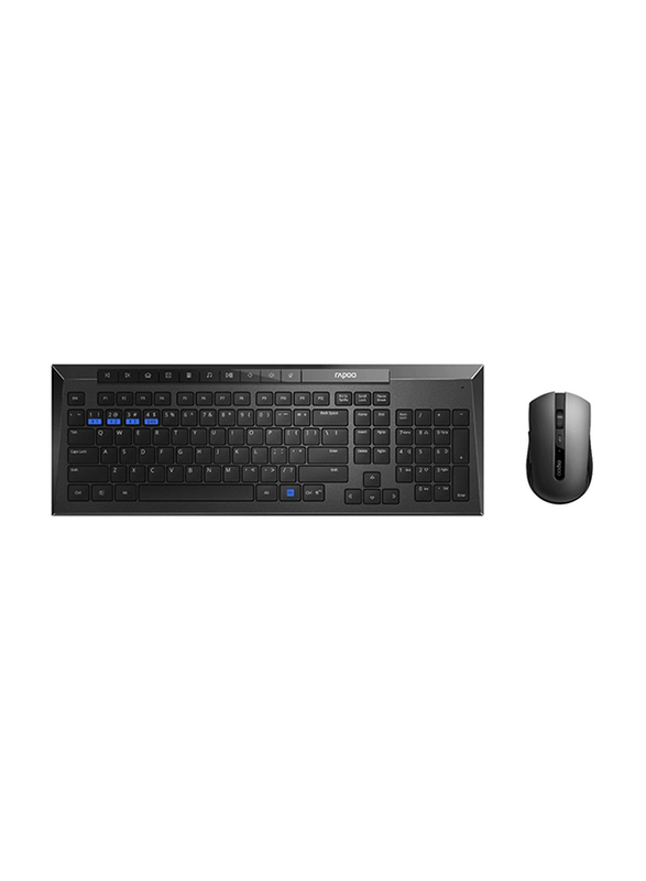 Rapoo 8200M Wireless English/Arabic Keyboard and Mouse Combo Set, Black
Rapoo 8200M Wireless English/Arabic Keyboard and Mouse Combo Set, Black