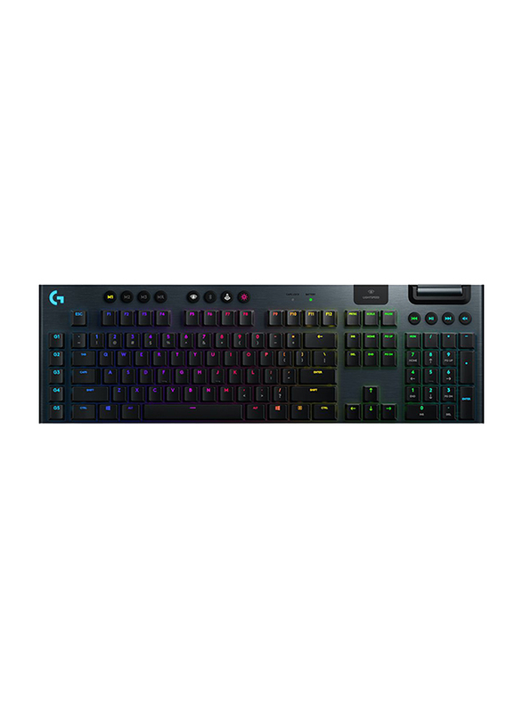 Logitech G915 Lightspeed Wireless RGB Mechanical Gaming English Keyboard, Black
Logitech G915 Lightspeed Wireless RGB Mechanical Gaming English Keyboard, Black