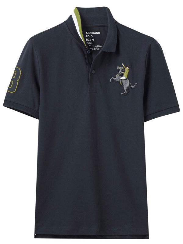 Giordano Men's 3D Napoleon Polo