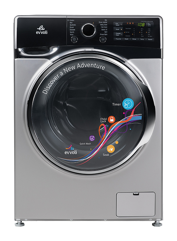 Evvoli 9 Kg 1400 RPM Direct Drive Motor Front Load Washing Machine, EVWM-FDDH-914S, Silver
Evvoli 9 Kg 1400 RPM Direct Drive Motor Front Load Washing Machine, EVWM-FDDH-914S, Silver