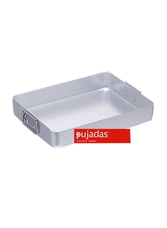 Pujadas 60cm Aluminium Rectangular Roasting Pan with Falling Handles, 1 Ltr, 60 x 40 x 9cm, Silver
Pujadas 60cm Aluminium Rectangular Roasting Pan with Falling Handles, 1 Ltr, 60 x 40 x 9cm, Silver