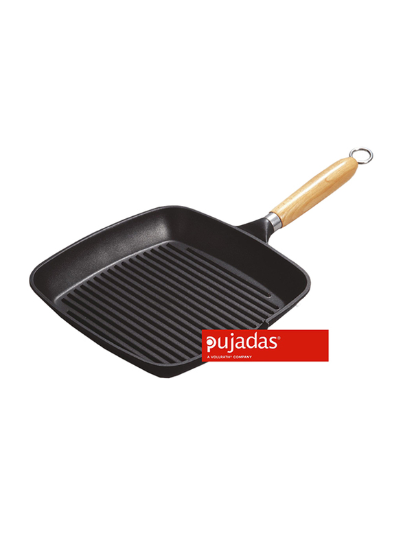 Pujadas 29cm Non-Stick Aluminum Square Grill with Wooden Handle, 29 X 4.3cm, Black/Brown
Pujadas 29cm Non-Stick Aluminum Square Grill with Wooden Handle, 29 X 4.3cm, Black/Brown