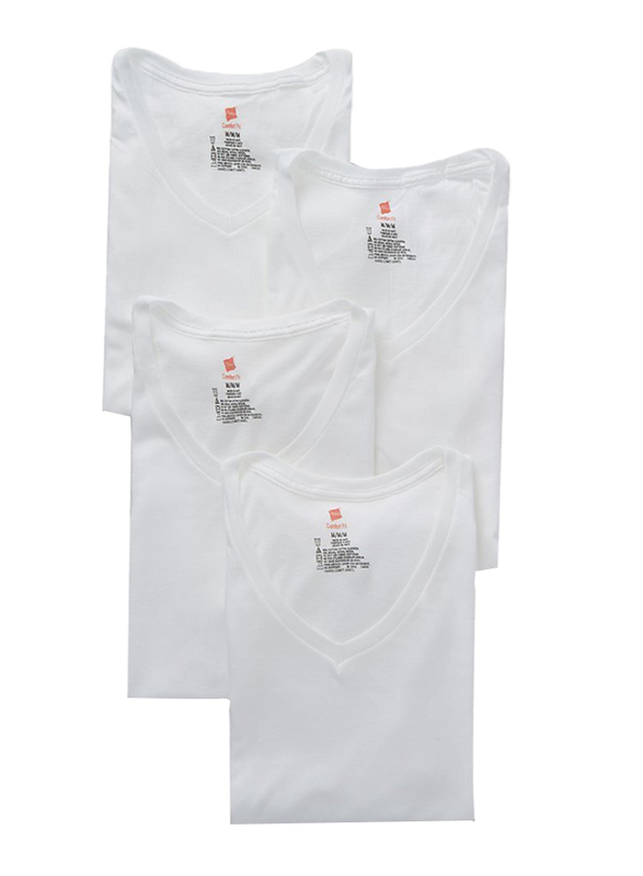 Hanes 4-Piece Ultimate ComfortFit V-Neck Undershirt T-shirt Set for Men, UFT2W4, White, Small
Hanes 4-Piece Ultimate ComfortFit V-Neck Undershirt T-shirt Set for Men, UFT2W4, White, Small