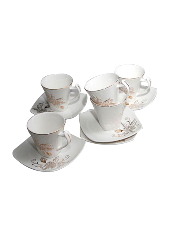RoyalFord 12-Pieces New Bone China Golden Design Square Cup & Saucer, RF5725, White
RoyalFord 12-Pieces New Bone China Golden Design Square Cup & Saucer, RF5725, White