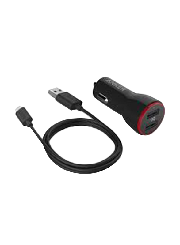 Anker PowerDrive 2 Dual USB Car Charger with Micro USB to USB Cable, 24W, Black
Anker PowerDrive 2 Dual USB Car Charger with Micro USB to USB Cable, 24W, Black
