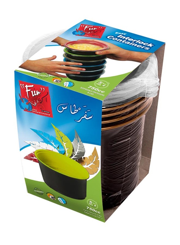 Fun 5-Pieces 750cc Indispensable Interlock Round Containers with Screw Base, Assorted Colour
Fun 5-Pieces 750cc Indispensable Interlock Round Containers with Screw Base, Assorted Colour