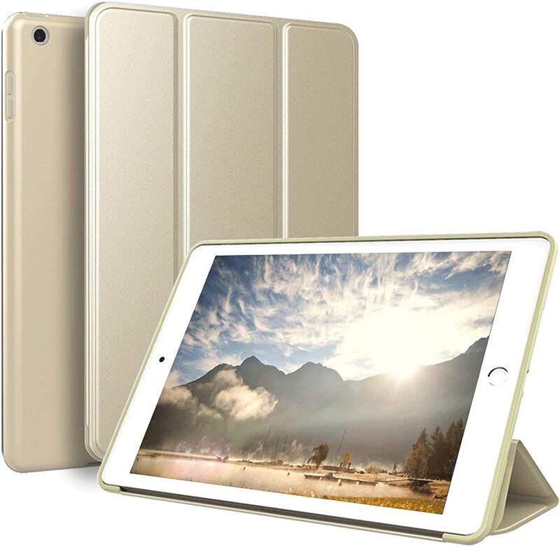 Trifold Stand Apple iPad Model A1893/A1954 A1822/A1823 9.7 Inch Ultra Lightweight Soft TPU Smart Cover with Auto Wake/Sleep, Gold
Trifold Stand Apple iPad Model A1893/A1954 A1822/A1823 9.7 Inch Ultra Lightweight Soft TPU Smart Cover with Auto Wake/Sleep, Gold