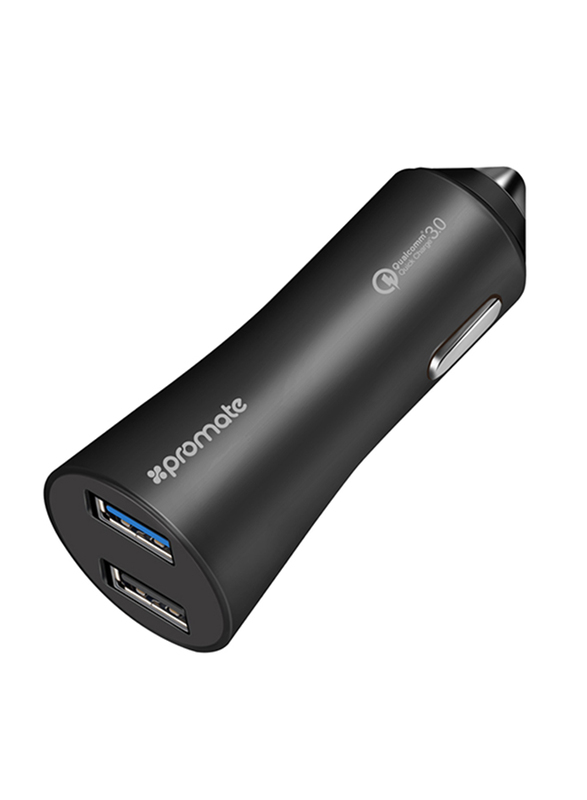 Promate Robust-QC3 Car Charger, Heavy-Duty Qualcomm Quick Charger 3.0 Dual USB Port Car Charger with Short Circuit and Over Charging Protection for GP
Promate Robust-QC3 Car Charger, Heavy-Duty Qualcomm Quick Charger 3.0 Dual USB Port Car Charger with Short Circuit and Over Charging Protection for GP